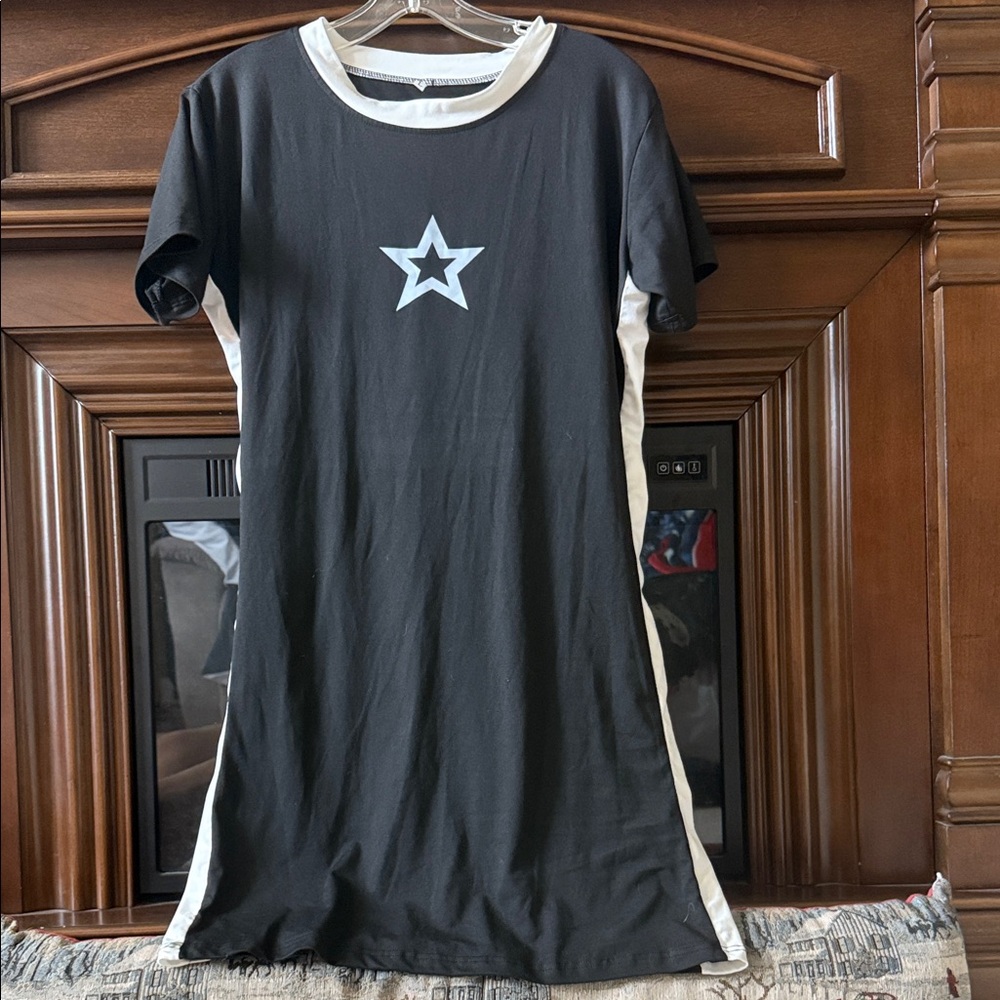 Black Dress with Star Design